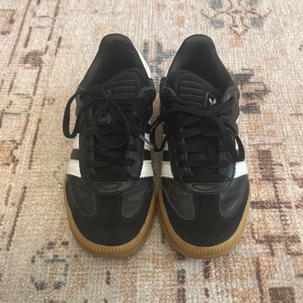 Black and White Adidas Samba XLG barely worn size 7
